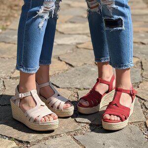 CLARKS wedges soft cushion suede leather shoes - 7 (2 pair set)